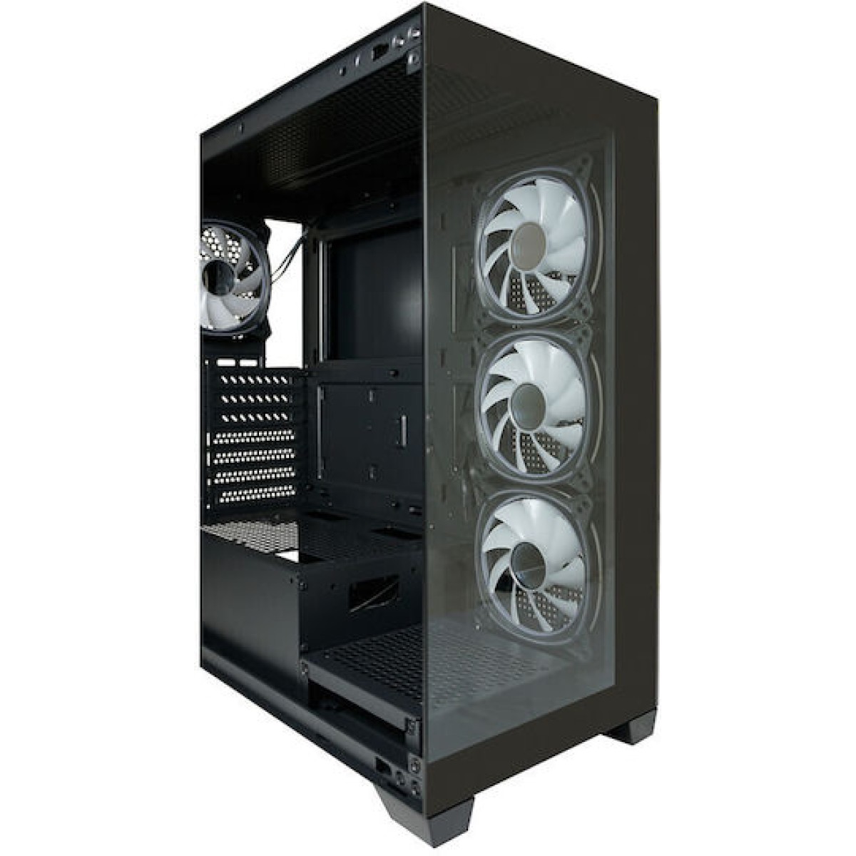 LC-Power Seamless_Pale_X Midi Tower Κουτί Υπολογιστή με Πλαϊνό Παράθυρο και RGB Φωτισμό Μαύρο