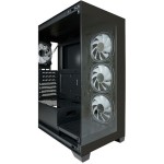 LC-Power Seamless_Pale_X Midi Tower Κουτί Υπολογιστή με Πλαϊνό Παράθυρο και RGB Φωτισμό Μαύρο