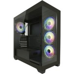 LC-Power Seamless_Pale_X Midi Tower Κουτί Υπολογιστή με Πλαϊνό Παράθυρο και RGB Φωτισμό Μαύρο