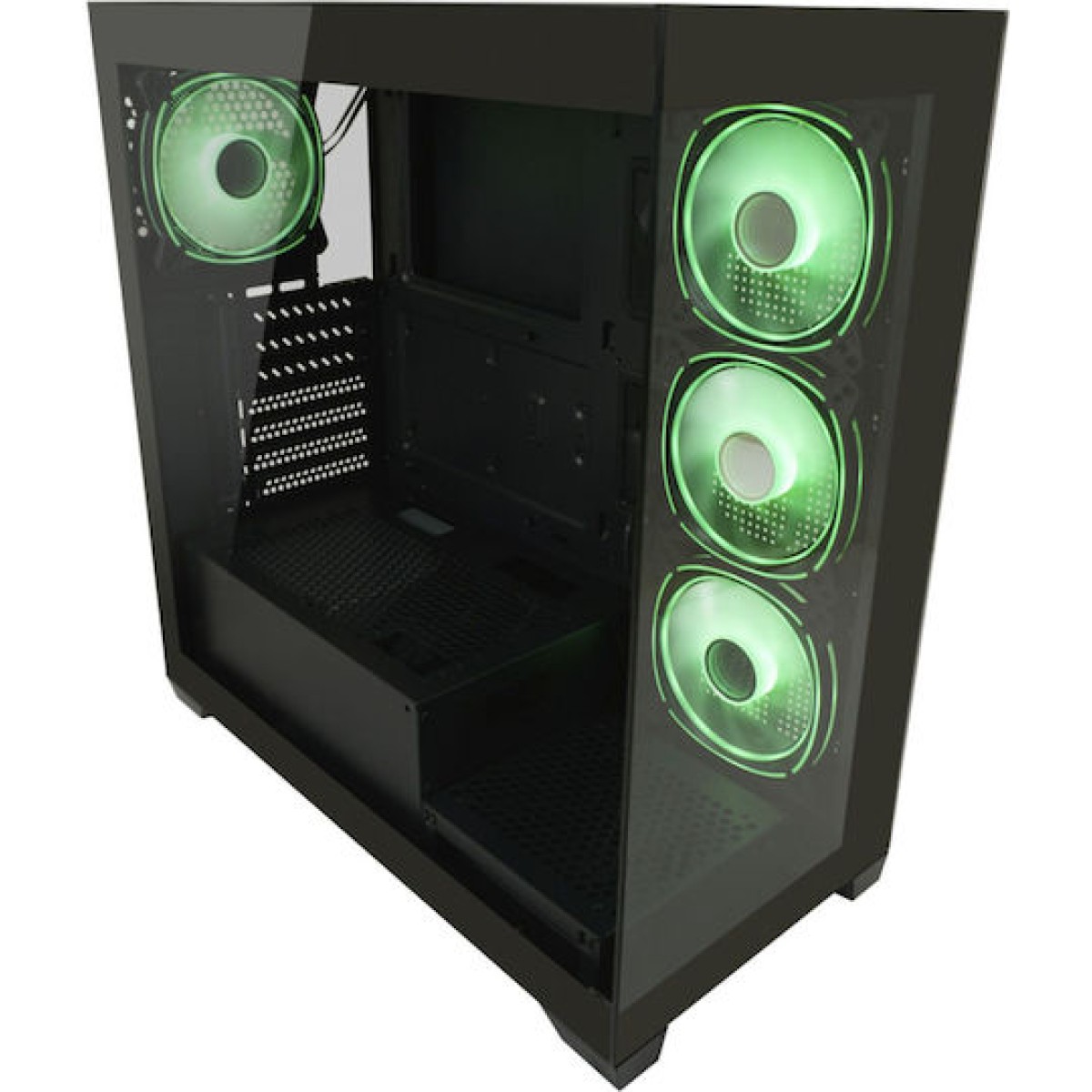 LC-Power Seamless_Pale_X Midi Tower Κουτί Υπολογιστή με Πλαϊνό Παράθυρο και RGB Φωτισμό Μαύρο