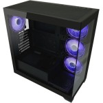 LC-Power Seamless_Pale_X Midi Tower Κουτί Υπολογιστή με Πλαϊνό Παράθυρο και RGB Φωτισμό Μαύρο