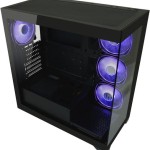 LC-Power Seamless_Pale_X Midi Tower Κουτί Υπολογιστή με Πλαϊνό Παράθυρο και RGB Φωτισμό Μαύρο
