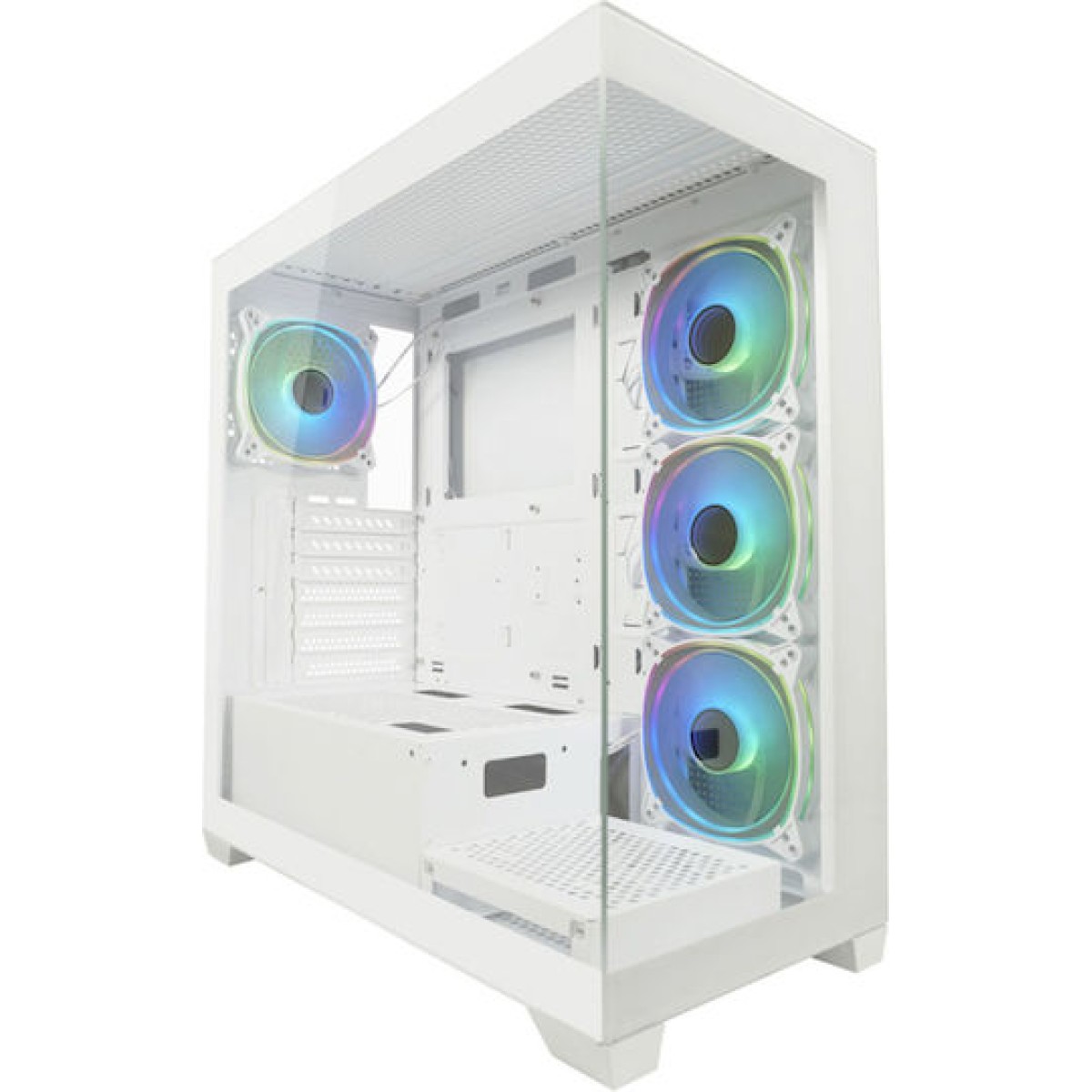 LC-Power Seamless_Pale_X Midi Tower Κουτί Υπολογιστή με Πλαϊνό Παράθυρο και RGB Φωτισμό Λευκό