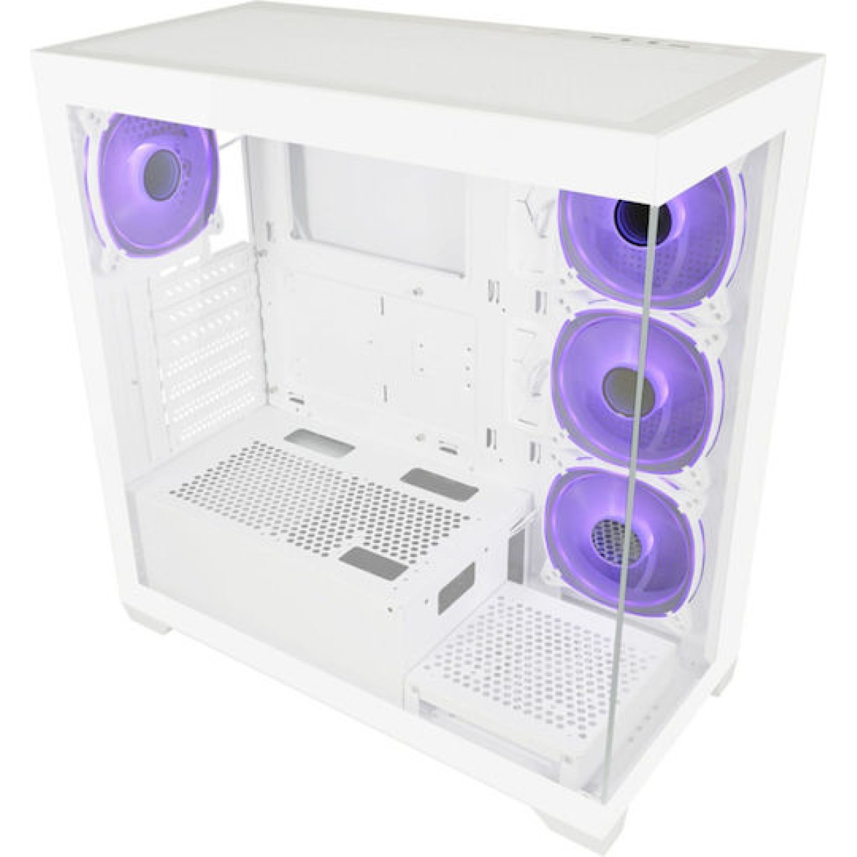 LC-Power Seamless_Pale_X Midi Tower Κουτί Υπολογιστή με Πλαϊνό Παράθυρο και RGB Φωτισμό Λευκό