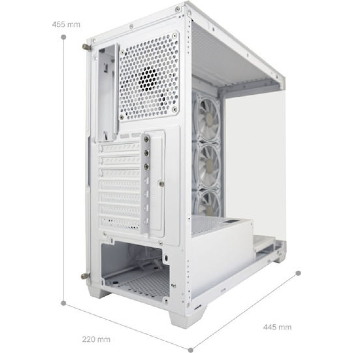 LC-Power Seamless_Pale_X Midi Tower Κουτί Υπολογιστή με Πλαϊνό Παράθυρο και RGB Φωτισμό Λευκό