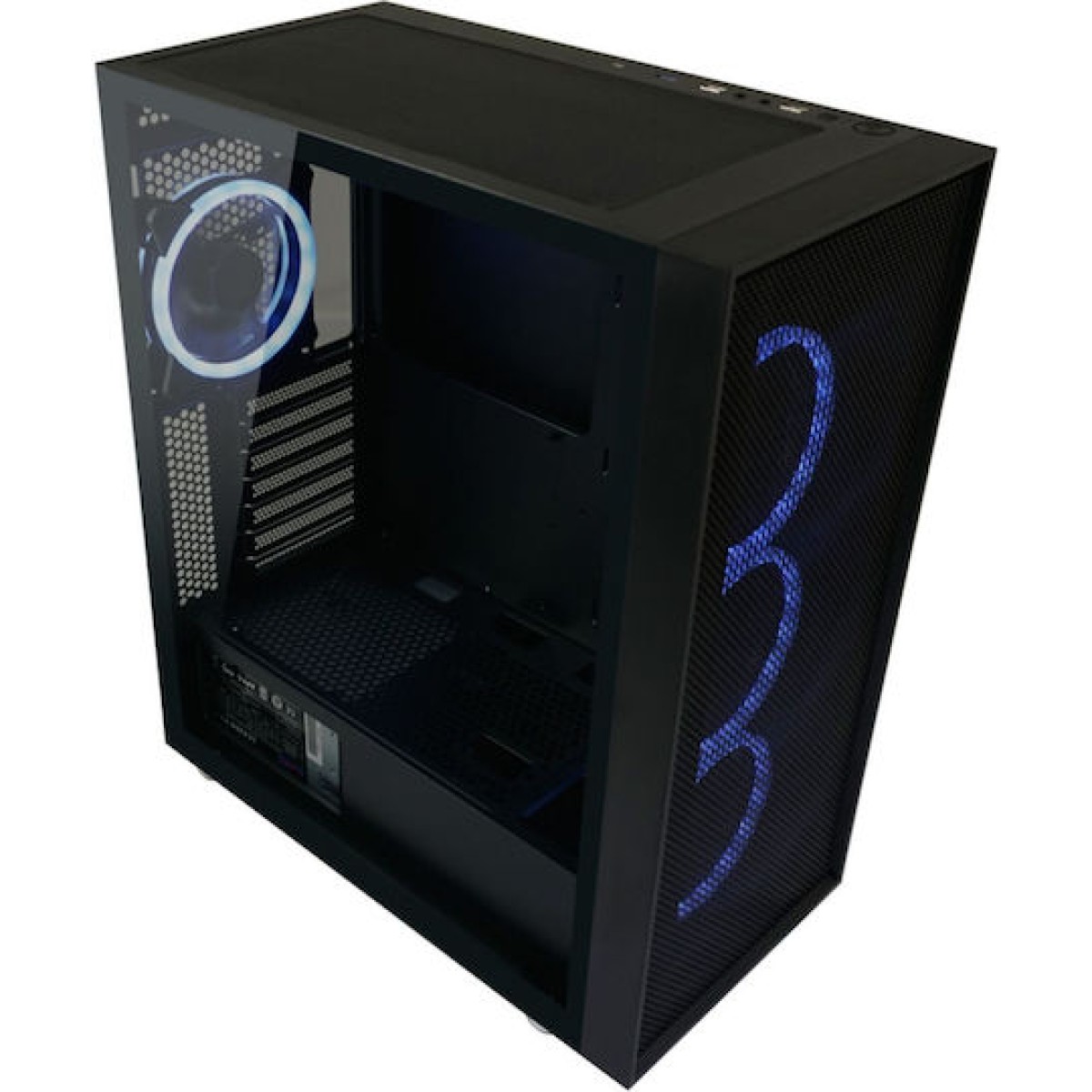 LC-Power Gaming Wanderer X Midi Tower Κουτί Υπολογιστή με Πλαϊνό Παράθυρο και RGB Φωτισμό Μαύρο