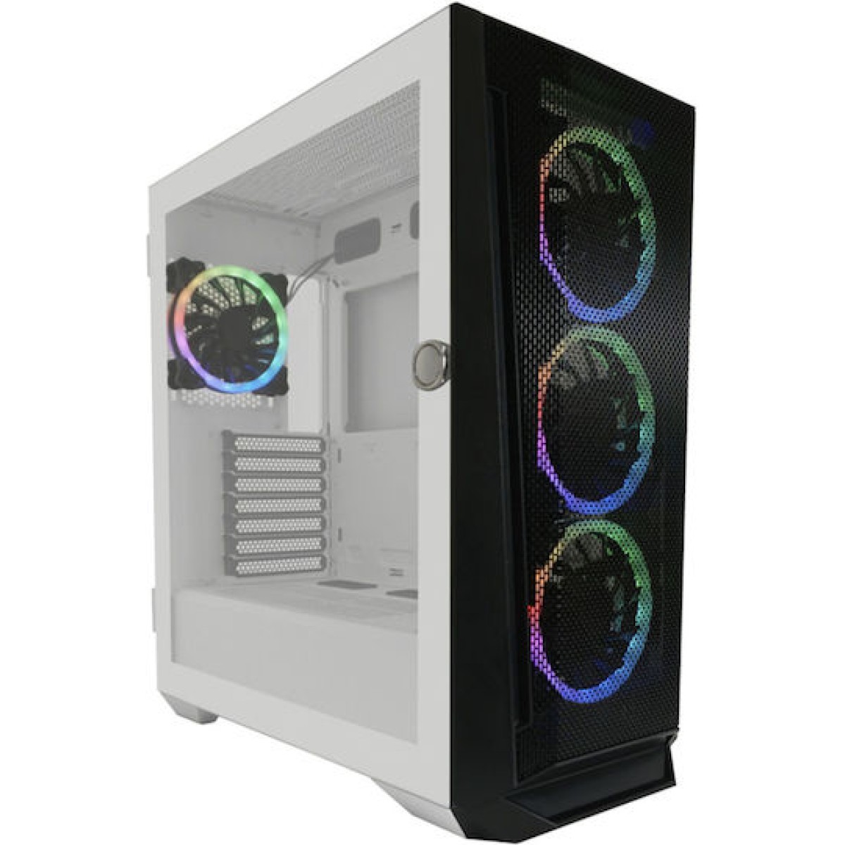 LC-Power 805BW Holo-1_X Gaming Midi Tower Κουτί Υπολογιστή με Πλαϊνό Παράθυρο Λευκό