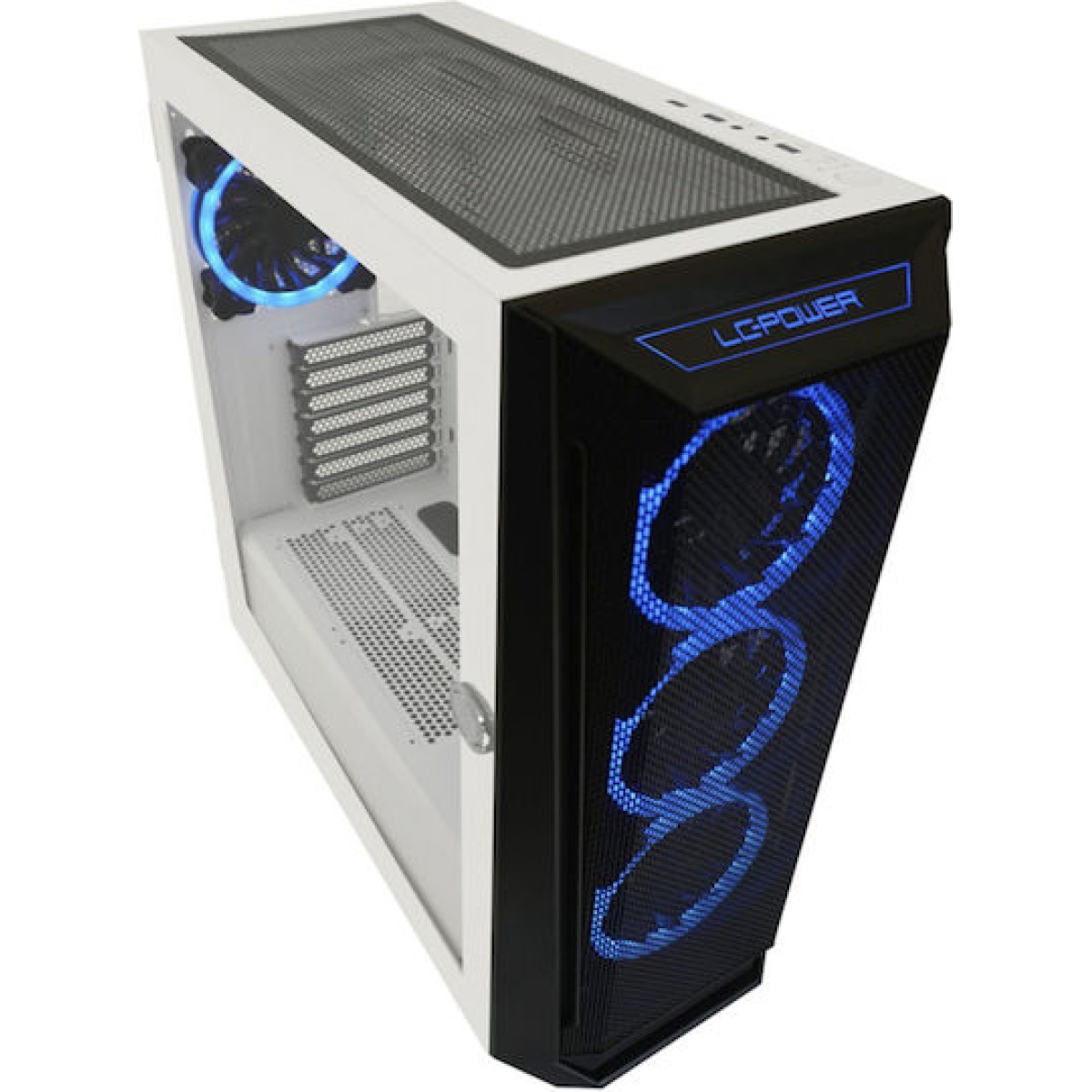 LC-Power 805BW Holo-1_X Gaming Midi Tower Κουτί Υπολογιστή με Πλαϊνό Παράθυρο Λευκό