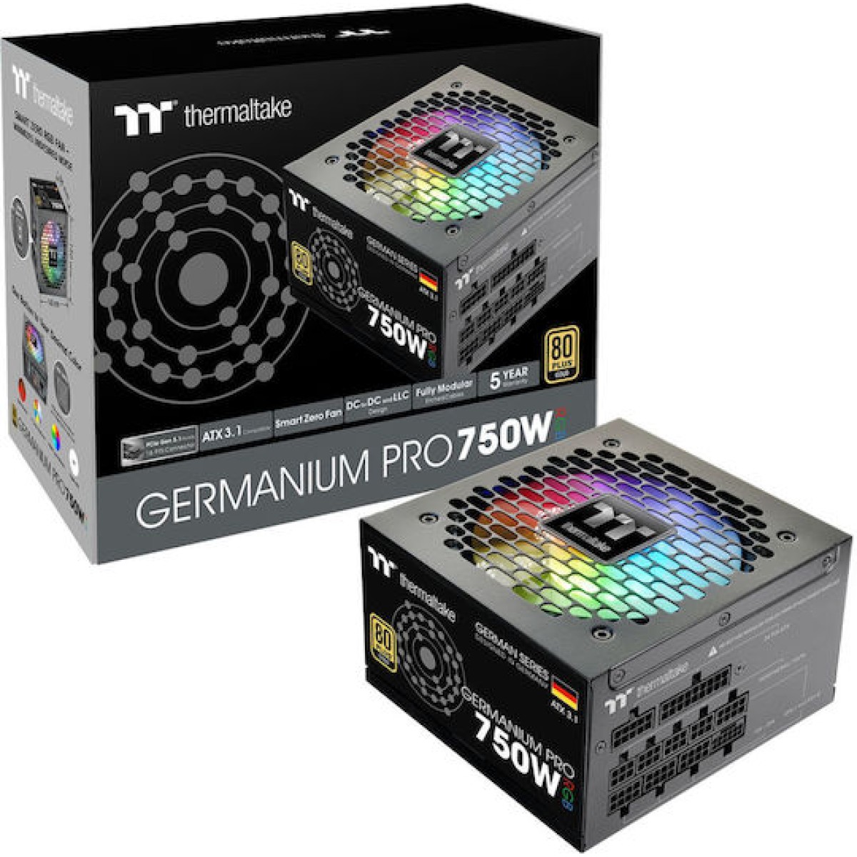 Thermaltake Germanium Pro RGB 750W Μαύρο Τροφοδοτικό Υπολογιστή Full Modular 80 Plus Gold