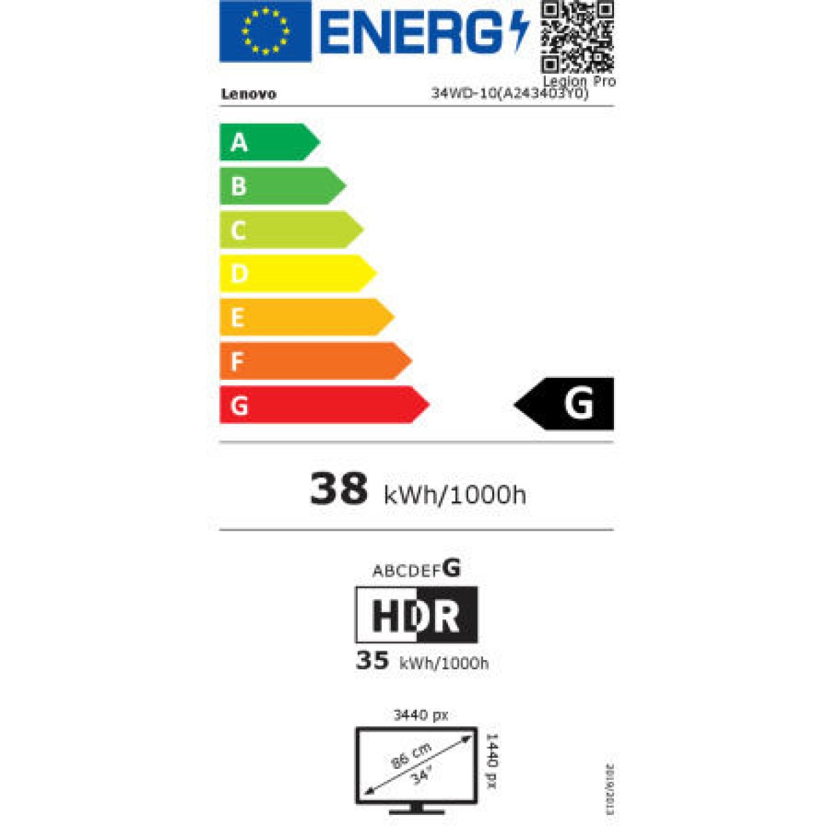 Lenovo Legion PRO 34WD-10 Ultrawide OLED HDR Monitor 34