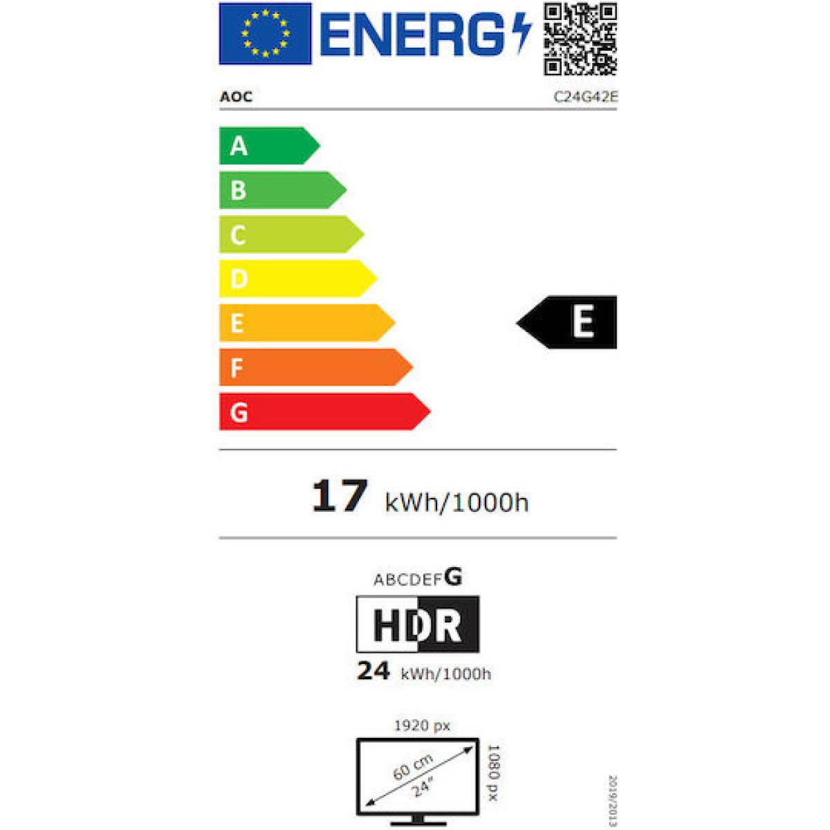 AOC C24G42E VA HDR Curved Monitor 23.6