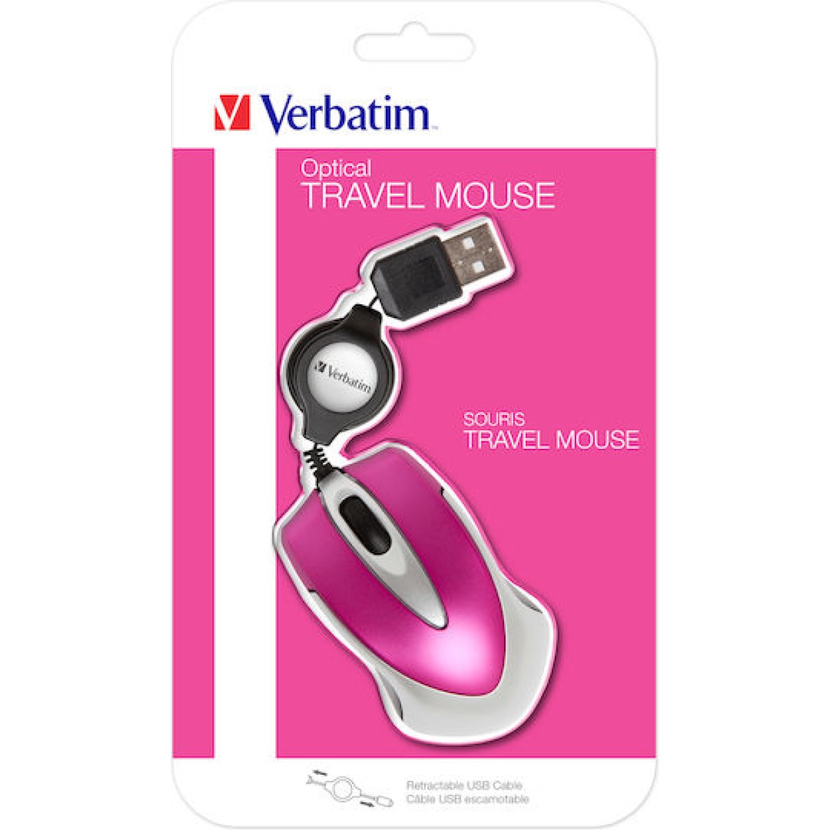 Verbatim Go Mini Ενσύρματο Mini Ποντίκι Hot Pink