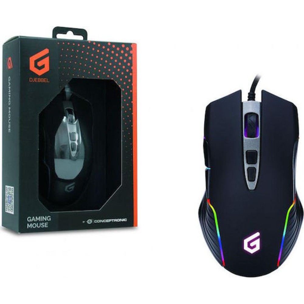 Conceptronic DJEBBEL03B RGB Gaming Ποντίκι 7200 DPI Μαύρο