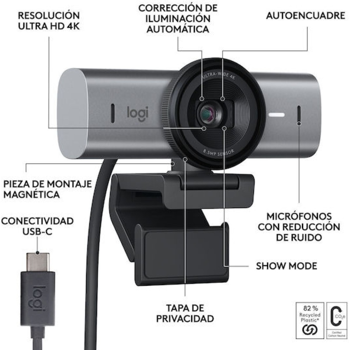 Logitech MX Brio Web Camera 4K με Autofocus