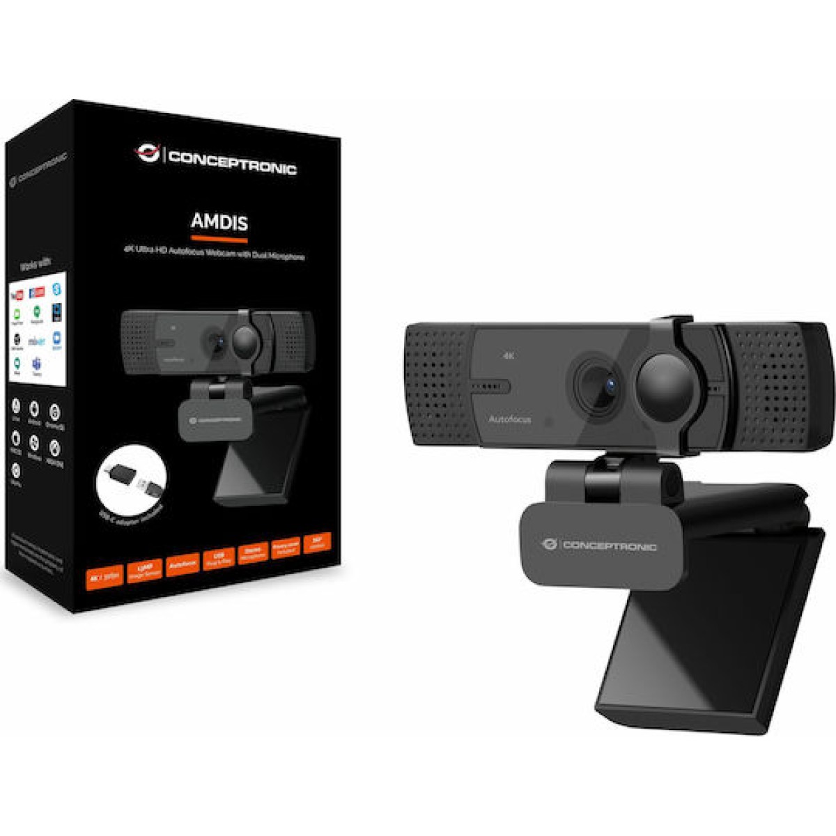 Conceptronic Web Camera 4K με Autofocus