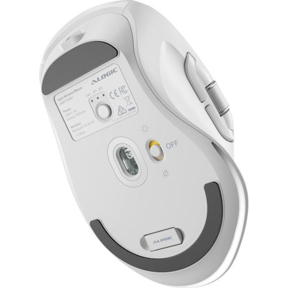 Alogic Apex Ασύρματο Bluetooth Ποντίκι Λευκό