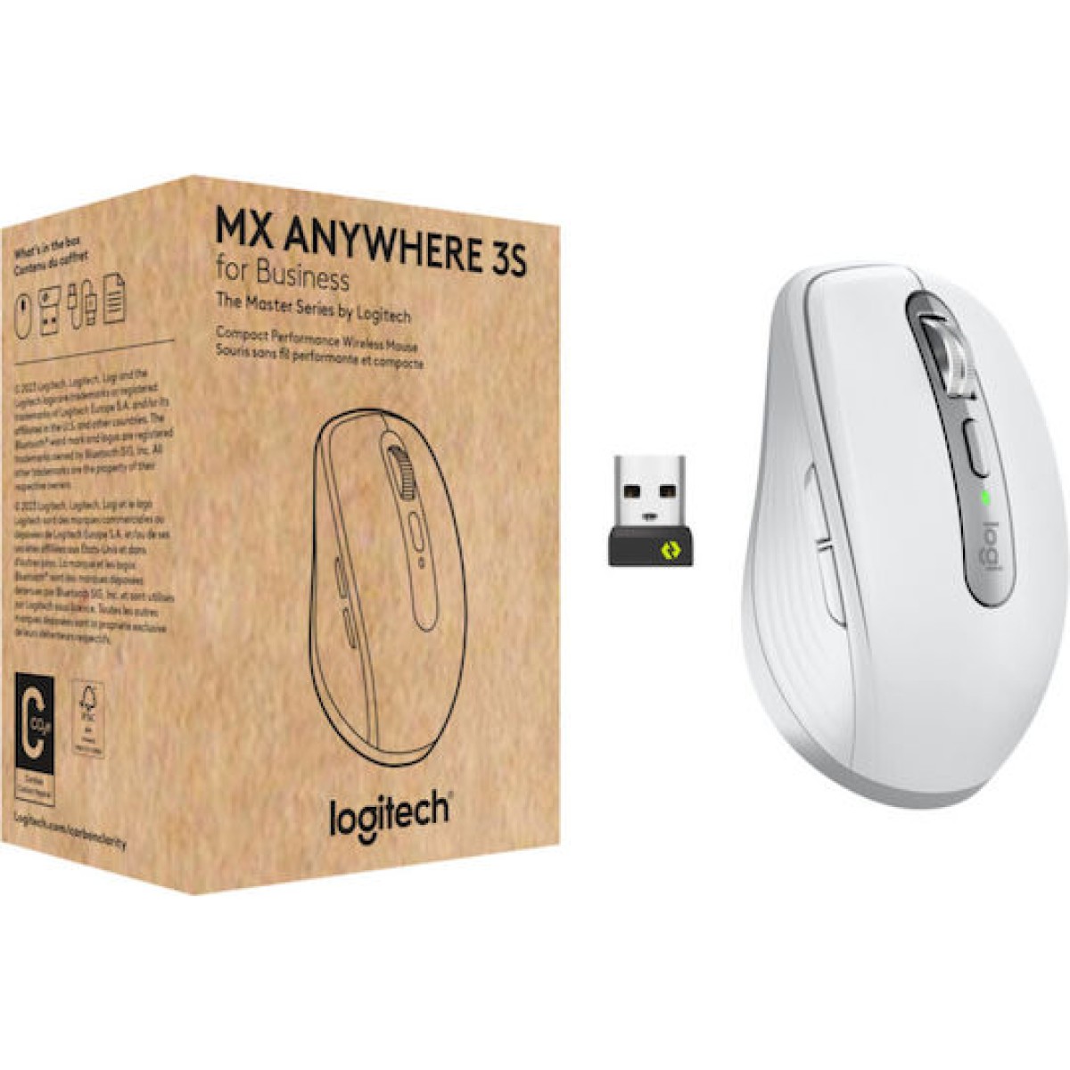 Logitech MX Anywhere 3S For Business Ασύρματο Ποντίκι Pale Gray