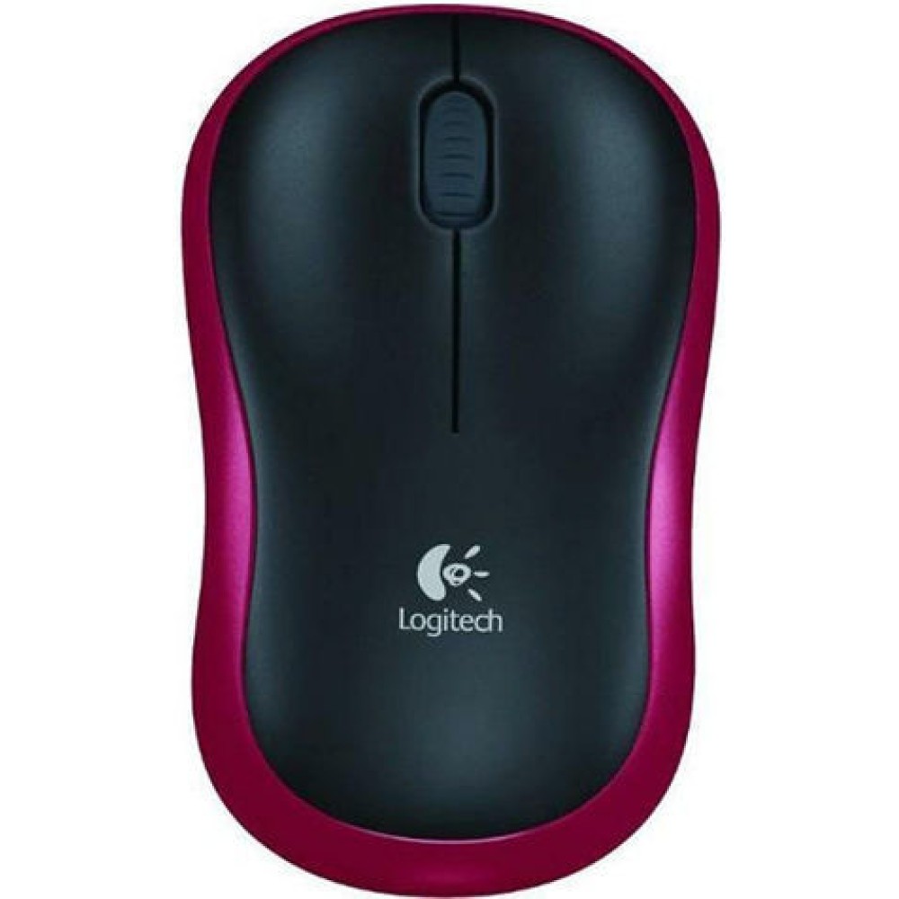 Logitech M185 (910-002237) Ασύρματο Mini Ποντίκι Black/Red