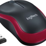 Logitech M185 (910-002237) Ασύρματο Mini Ποντίκι Black/Red