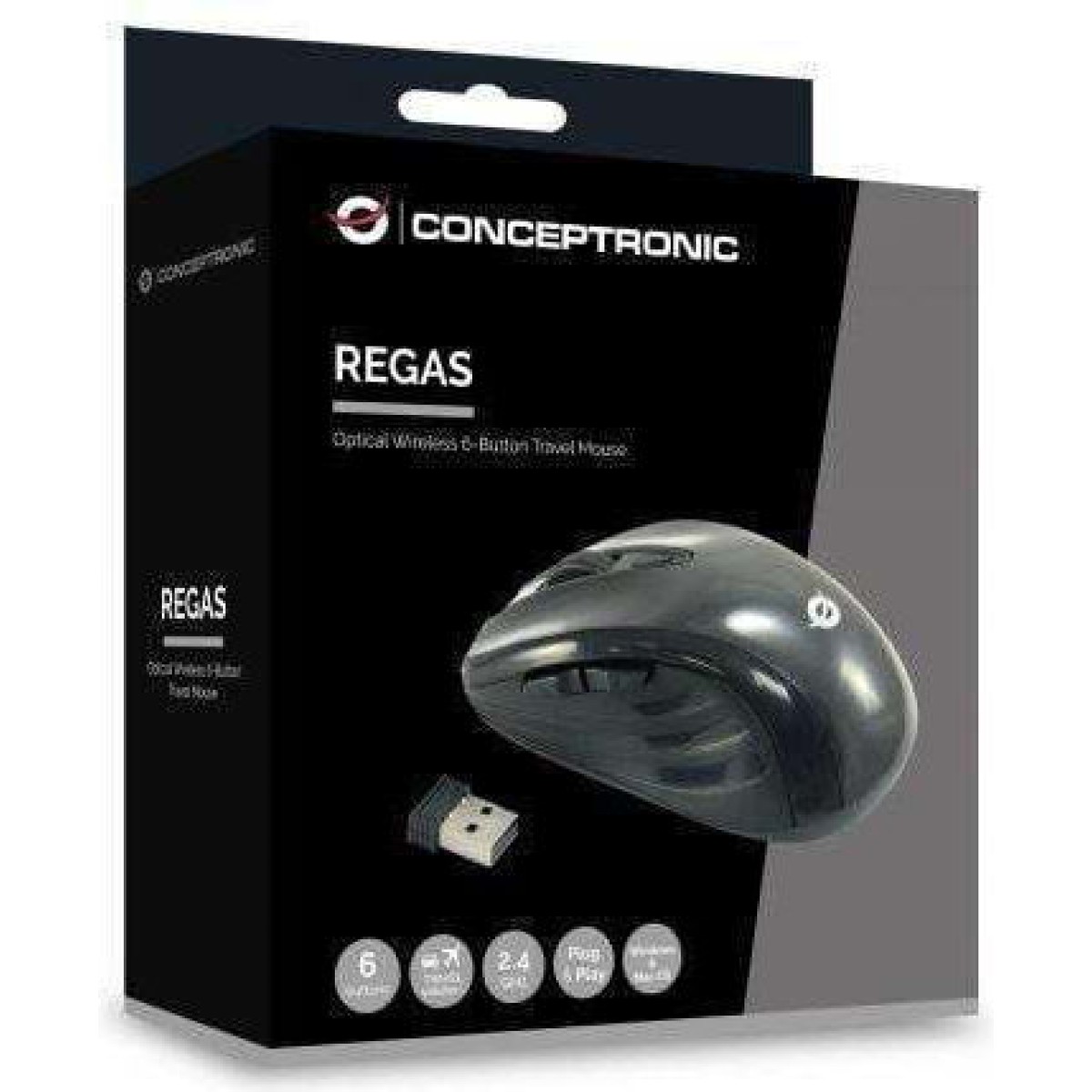 Conceptronic C08-269 Ασύρματο Mini Ποντίκι Γκρι