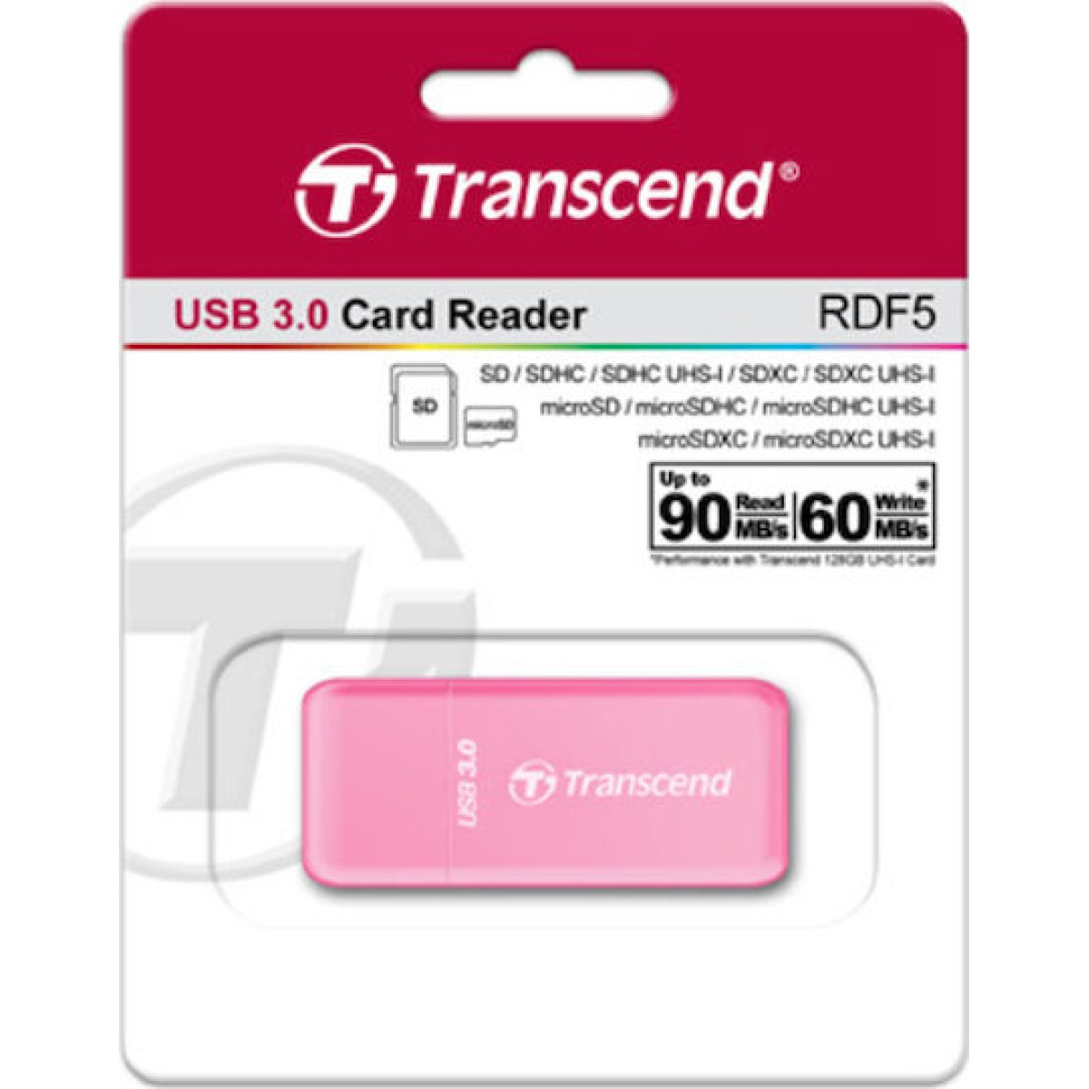 Transcend RDF5 Card Reader USB 3.0 για SD/microSD Ροζ