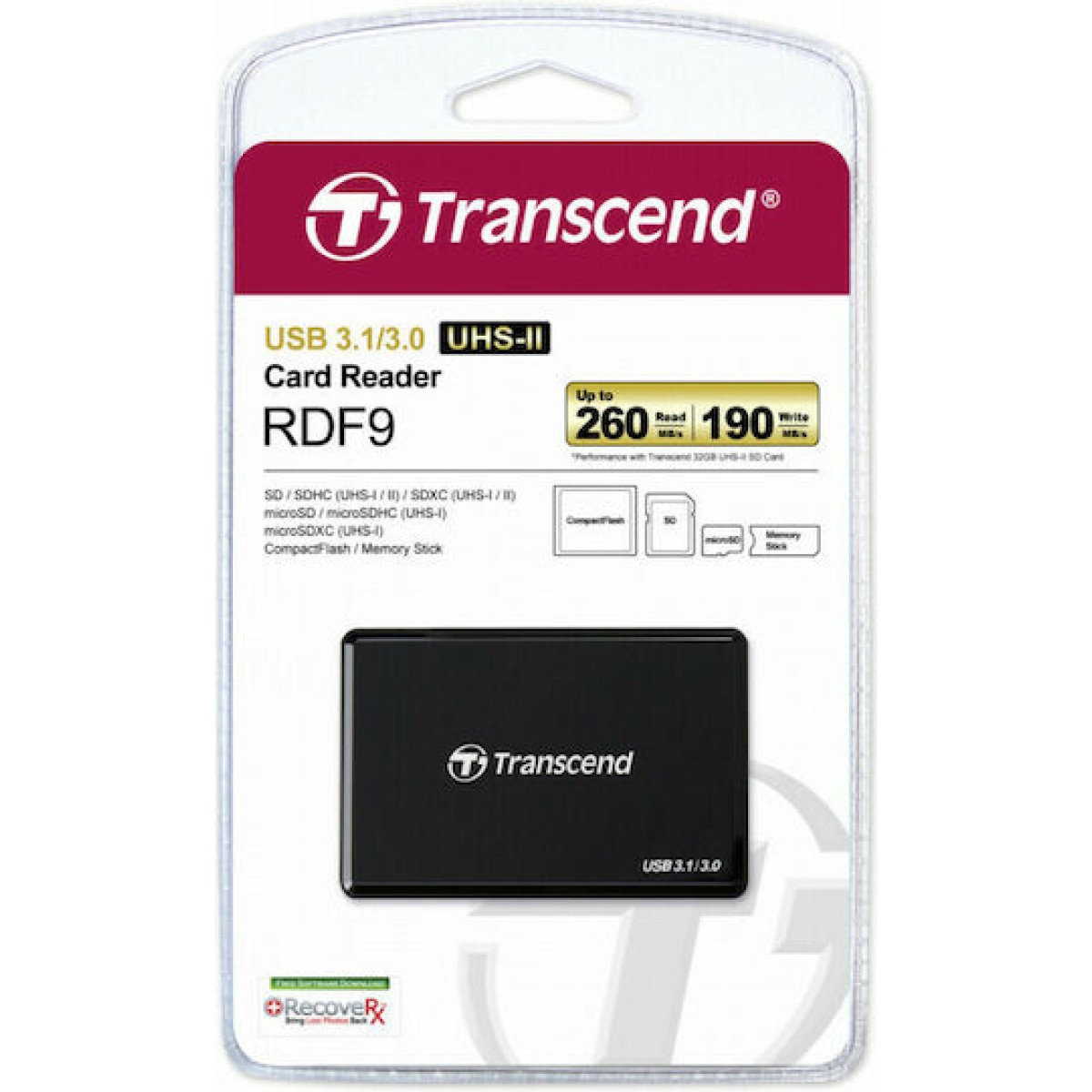 Transcend RDF9K2 Card Reader USB 3.1 για SD/microSD