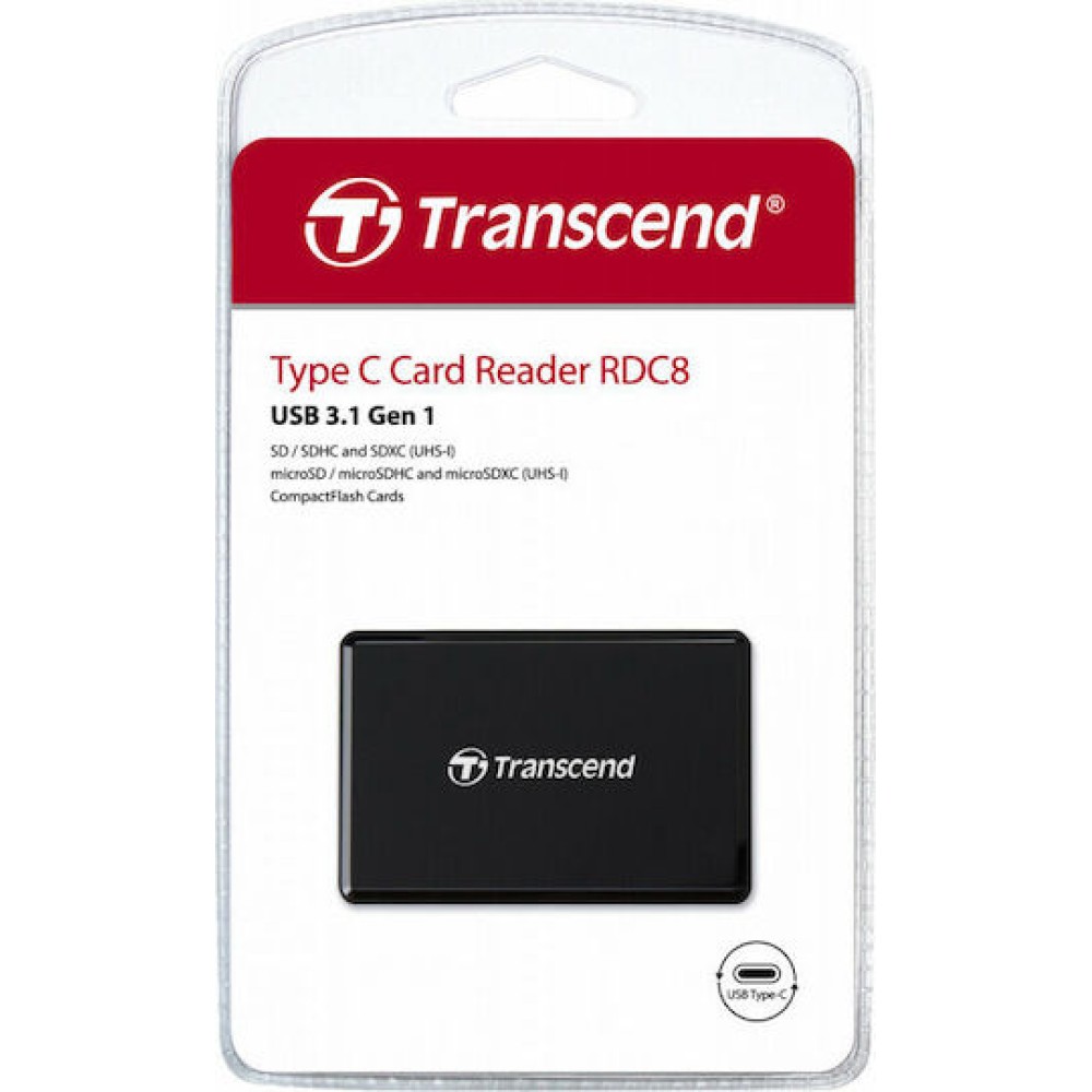 Transcend RDC8K2 Card Reader USB 3.1 για SD/microSD/CompactFlash