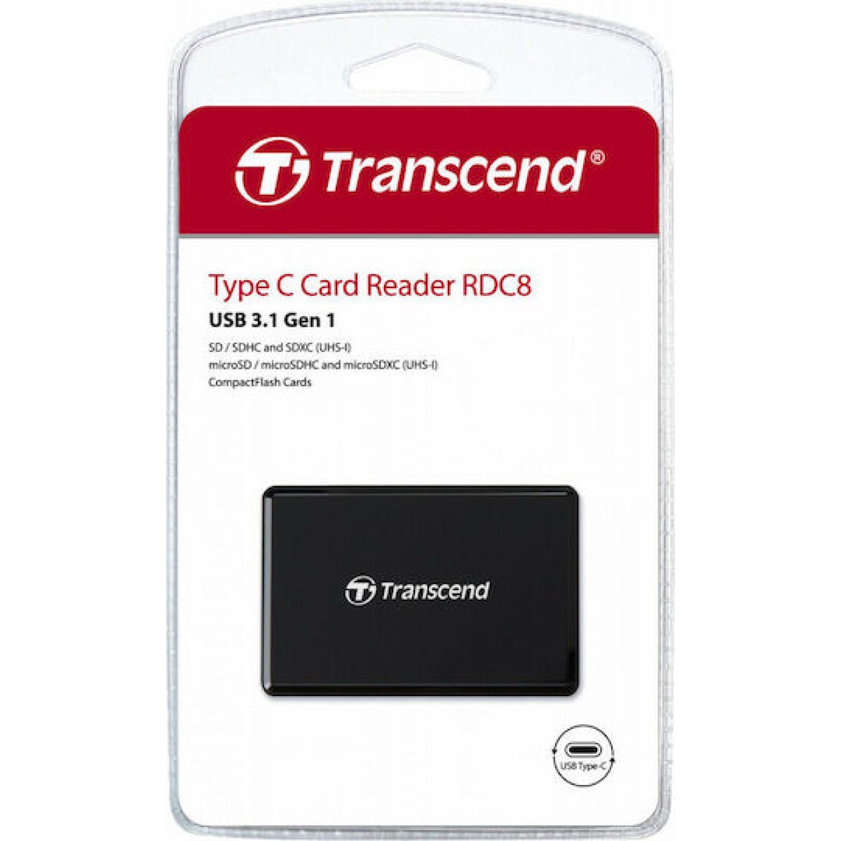 Transcend RDC8K2 Card Reader USB 3.1 για SD/microSD/CompactFlash