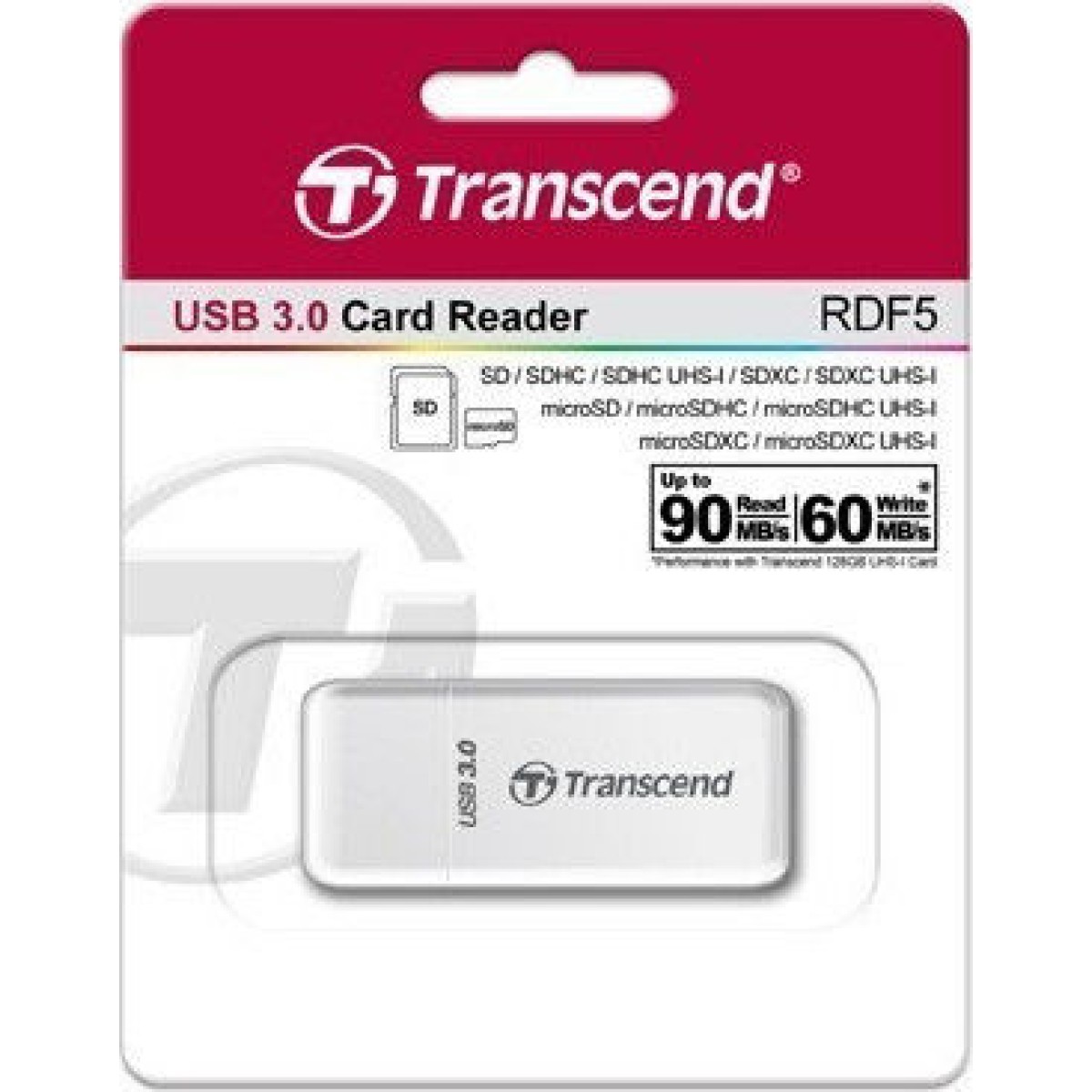 Transcend RDF5 Card Reader USB 3.0 για SD/microSD Λευκό