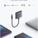 Ugreen CM387 Card Reader Type-C για SD/microSD Γκρι