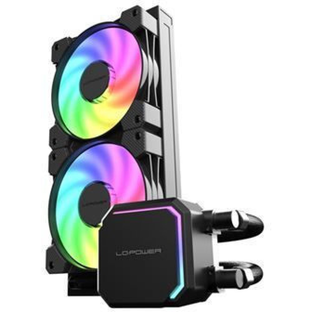 LC-Power Jet Flow Υδρόψυξη Επεξεργαστή Διπλού Ανεμιστήρα 120mm για Socket AM4/AM5/1700/1200/115x με ARGB Φωτισμό
