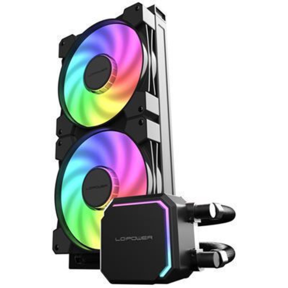 LC-Power Jet Flow Υδρόψυξη Επεξεργαστή Διπλού Ανεμιστήρα 140mm για Socket AM4/AM5/1700/1200/115x με ARGB Φωτισμό