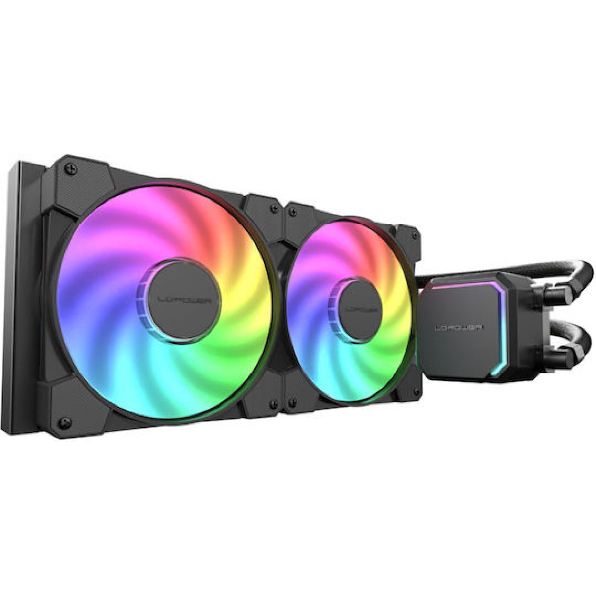 LC-Power Jet Flow Υδρόψυξη Επεξεργαστή Διπλού Ανεμιστήρα 140mm για Socket AM4/AM5/1700/1200/115x με ARGB Φωτισμό