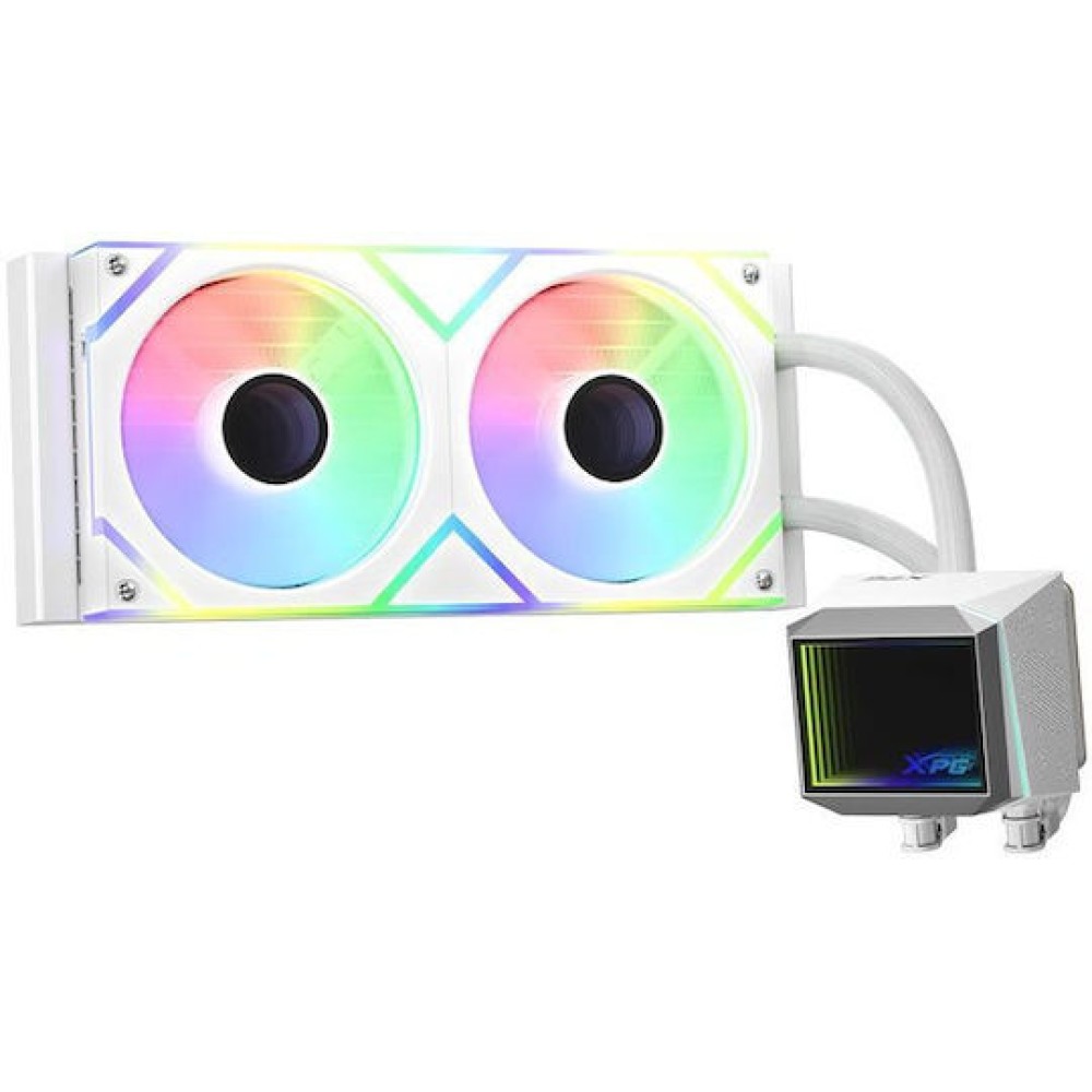 Adata XPG Levante II 240 Υδρόψυξη Επεξεργαστή Διπλού Ανεμιστήρα 120mm για Socket 1700/1200/115x με ARGB Φωτισμό Λευκή