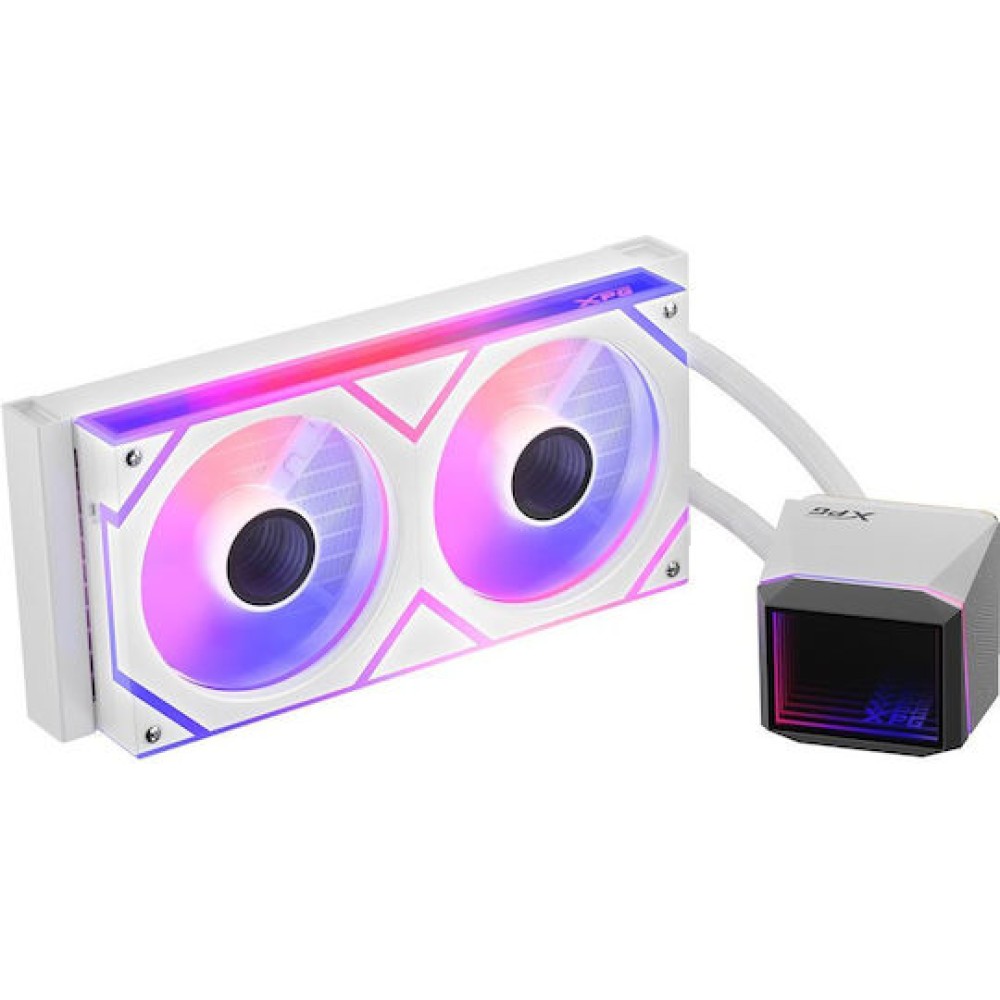 Adata XPG Levante II 240 Υδρόψυξη Επεξεργαστή Διπλού Ανεμιστήρα 120mm για Socket 1700/1200/115x με ARGB Φωτισμό Λευκή