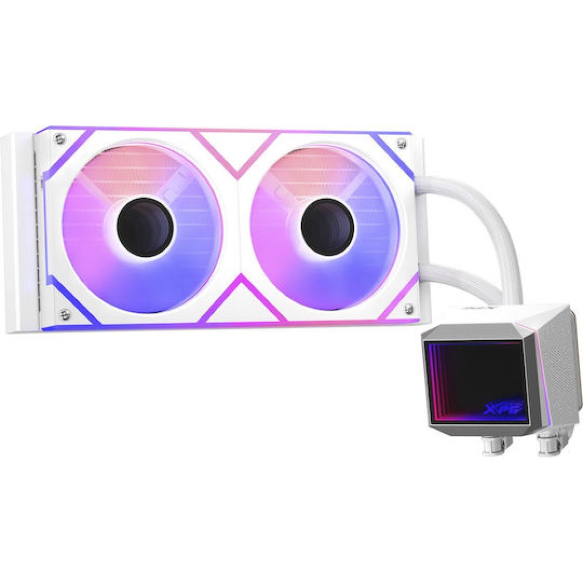 Adata XPG Levante II 240 Υδρόψυξη Επεξεργαστή Διπλού Ανεμιστήρα 120mm για Socket 1700/1200/115x με ARGB Φωτισμό Λευκή