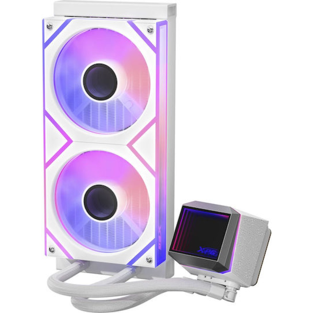 Adata XPG Levante II 240 Υδρόψυξη Επεξεργαστή Διπλού Ανεμιστήρα 120mm για Socket 1700/1200/115x με ARGB Φωτισμό Λευκή