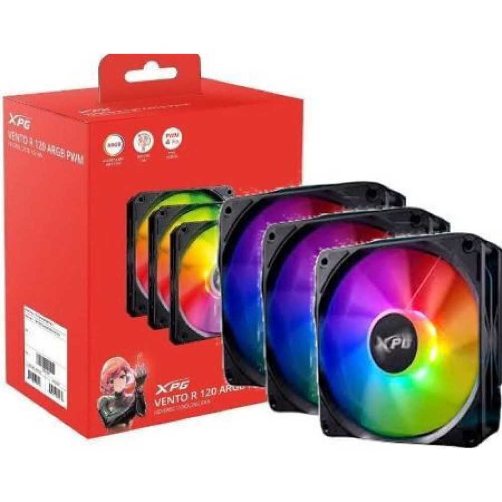 Adata XPG Vento R ARGB Case Fan 120mm με Σύνδεση 4-Pin PWM 3τμχ