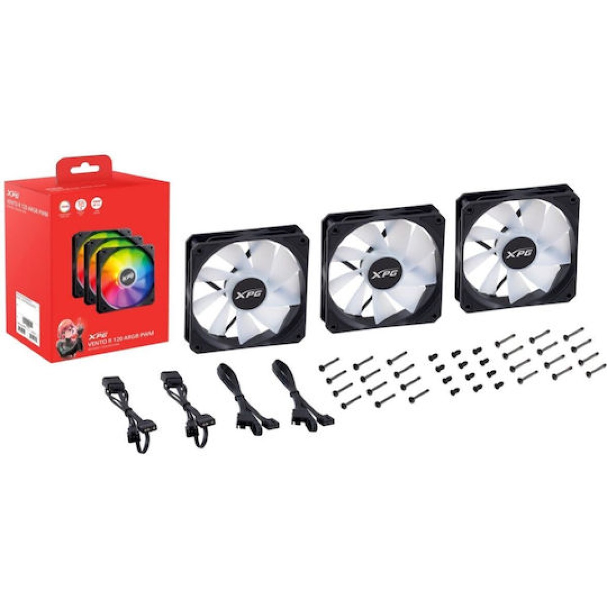 Adata XPG Vento R ARGB Case Fan 120mm με Σύνδεση 4-Pin PWM 3τμχ
