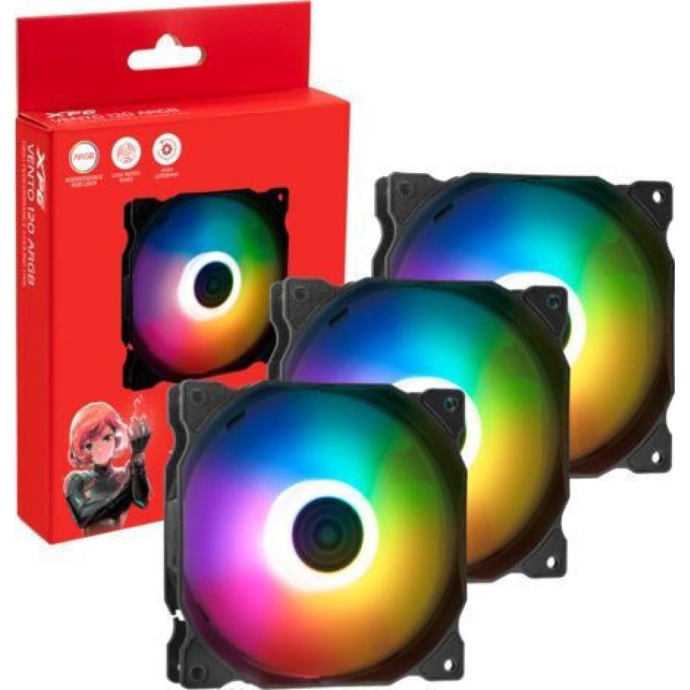 Adata XPG Vento 120 ARGB Case Fan με Σύνδεση 3-Pin 3τμχ
