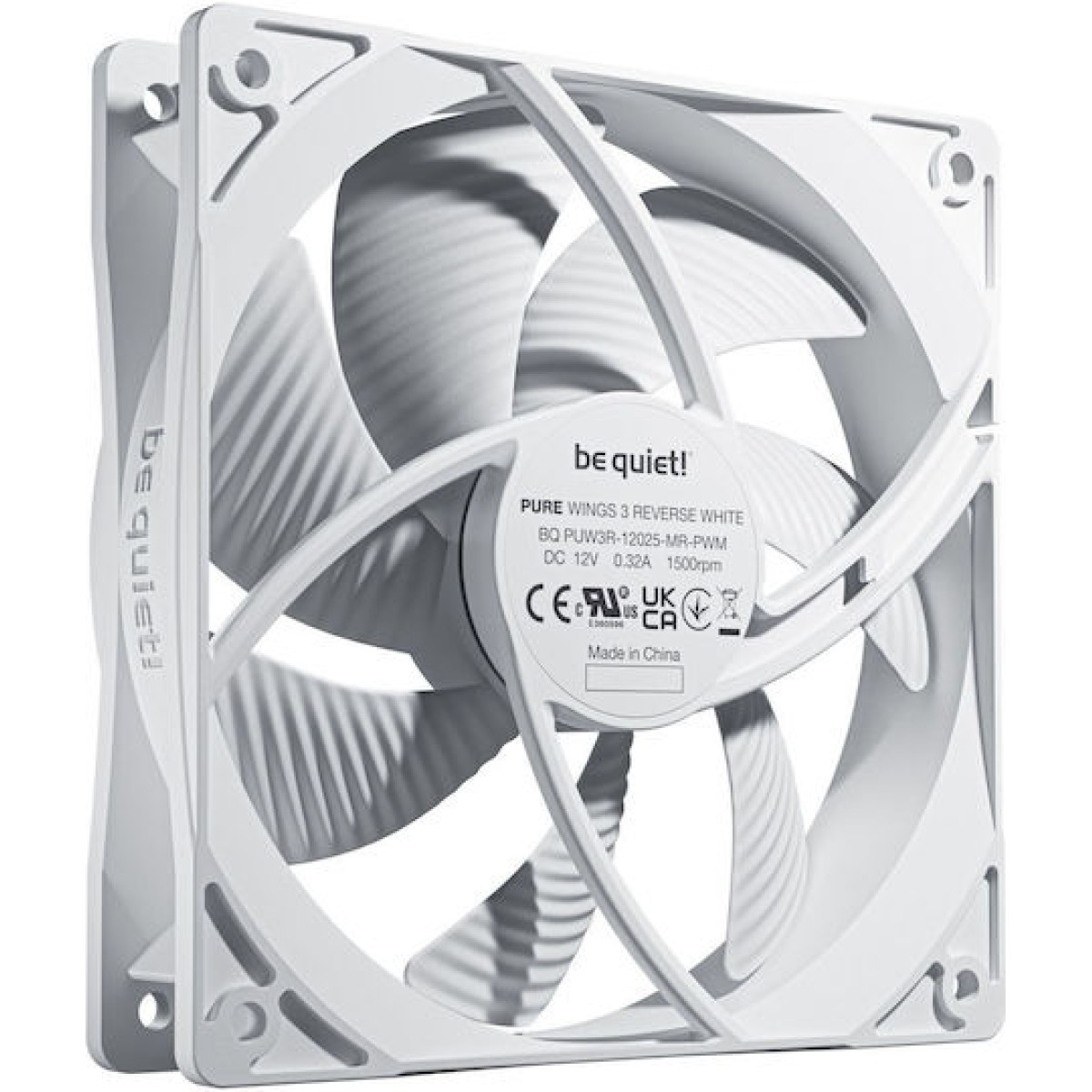 Be Quiet Pure Wings 3 Case Fan 120mm με Λευκό Φωτισμό και Σύνδεση 4-Pin PWM 3τμχ Λευκό