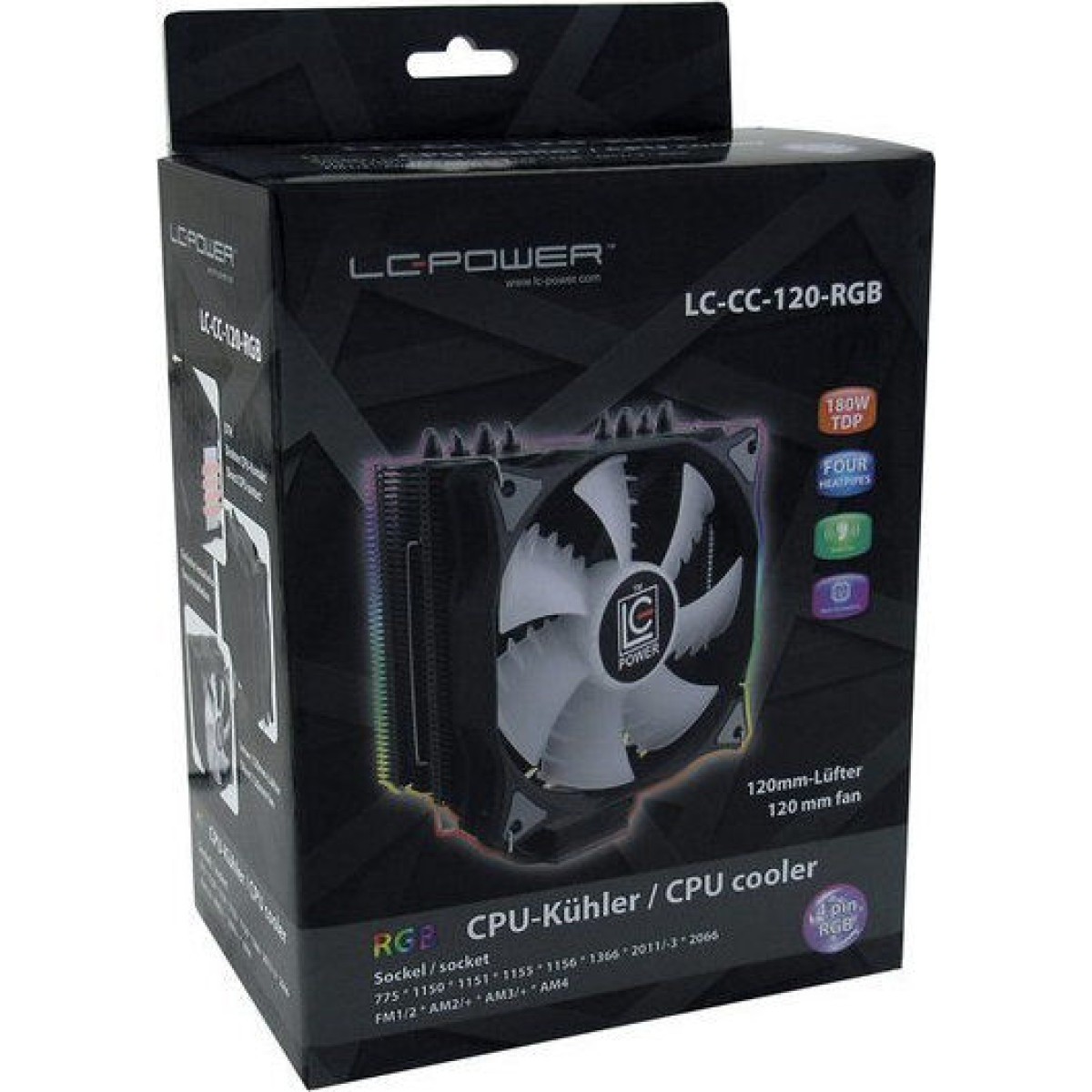 LC-Power Cosmo Cool LC-CC-120-RGB Ψύκτρα Επεξεργαστή για Socket AM4/115x/AM3/AM3+