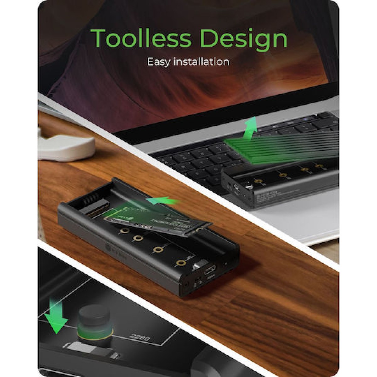 Icy Box External Θήκη για Σκληρό Δίσκο M.2 PCI Express NVME με σύνδεση Type-C