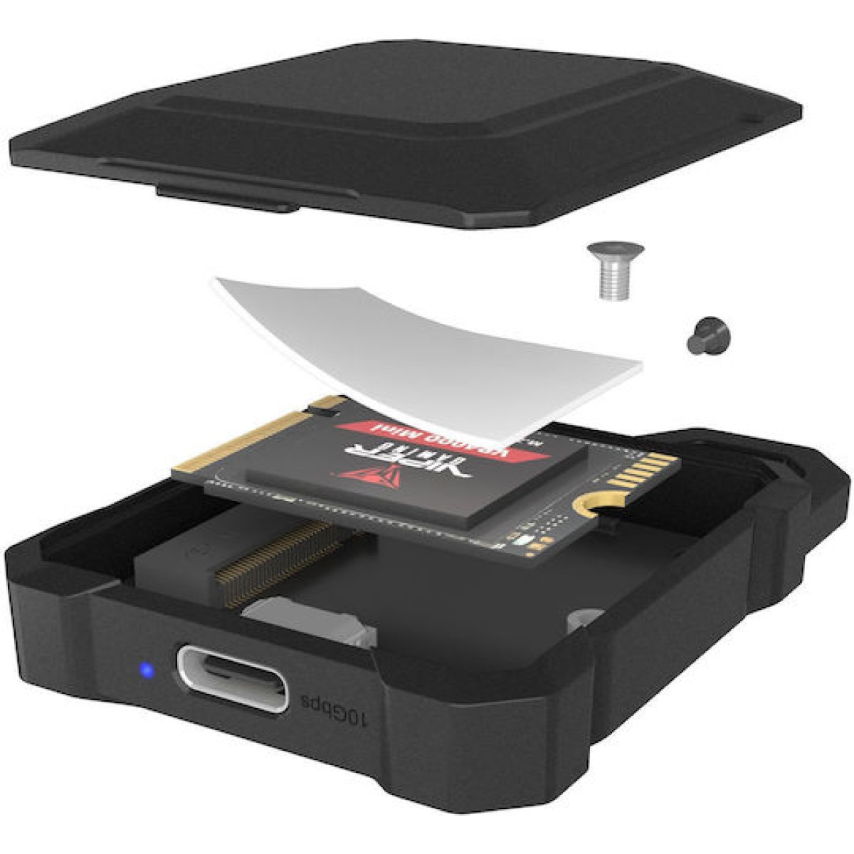 Icy Box Θήκη για Σκληρό Δίσκο M.2 SATA III NVME με σύνδεση Type-C