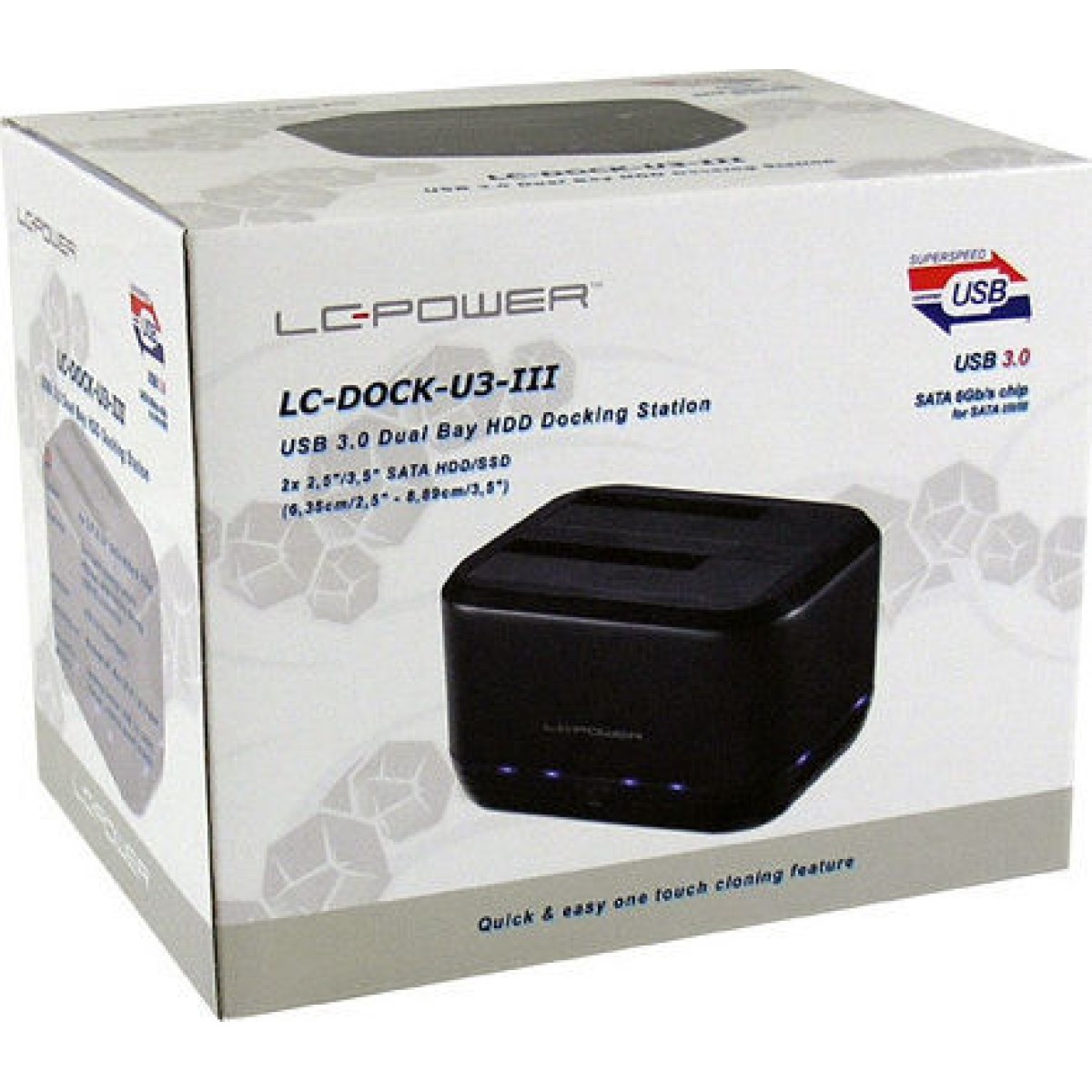 LC-Power Docking Station για 2 Σκληρούς Δίσκους SATA 2.5