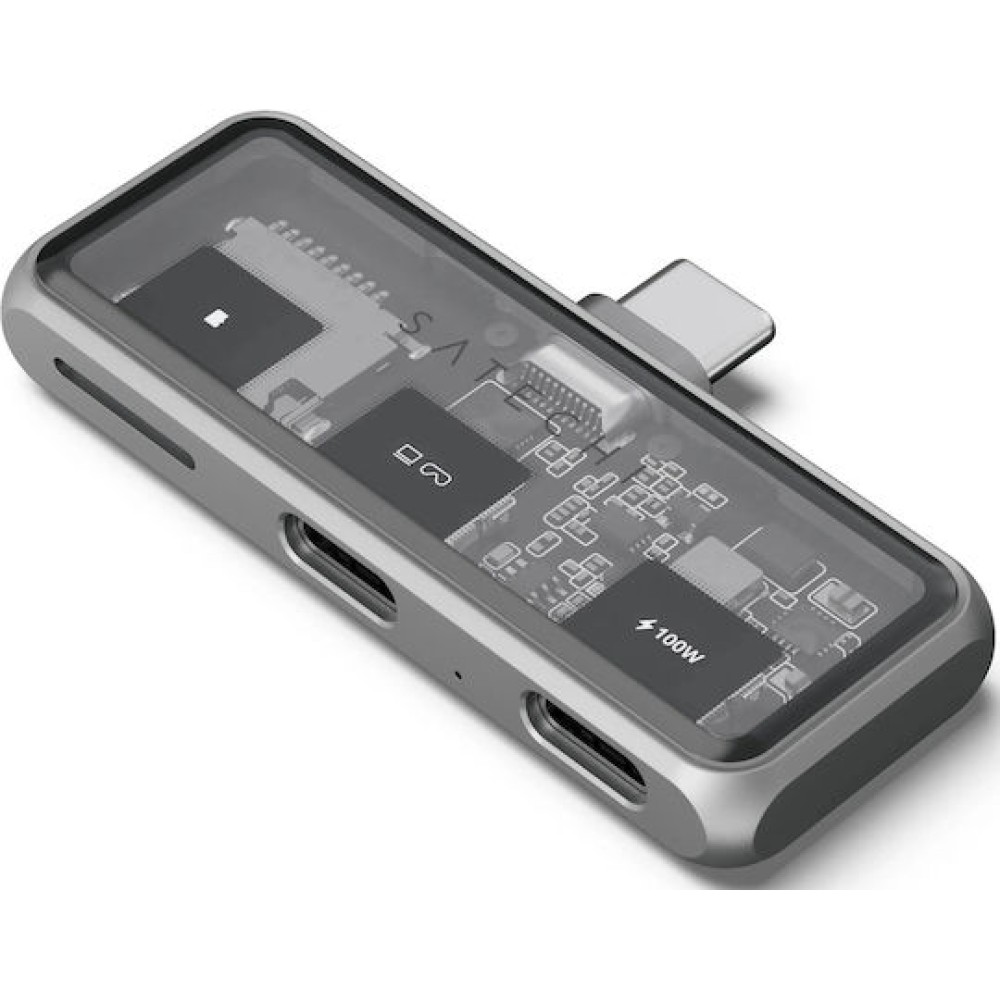 Αντάπτορας Satechi Mobile Xr Hub Microsd Reader Γυαλιά Ar Xr Type-c Male 1 X Type-c 100w 1 X Type-c 10gbps 4k@60hz 1 X Microsd Space Grey St-hxrsdm