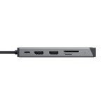 Alogic 12-in-1 USB-C Docking Station με HDMI 4K PD Ethernet και σύνδεση 3 Οθονών Γκρι