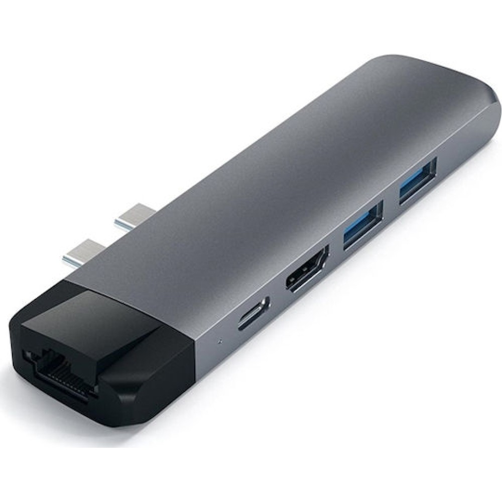 Satechi Docking Station με Διπλό USB-C HDMI 4K PD Ethernet Γκρι (ST-TCPHEM)