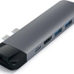 Satechi Docking Station με Διπλό USB-C HDMI 4K PD Ethernet Γκρι (ST-TCPHEM)