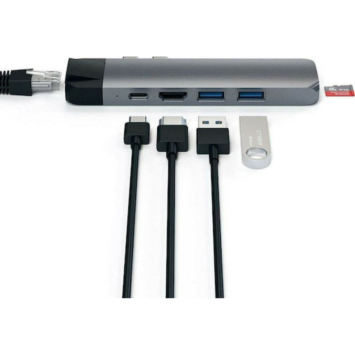 Satechi Docking Station με Διπλό USB-C HDMI 4K PD Ethernet Γκρι (ST-TCPHEM)